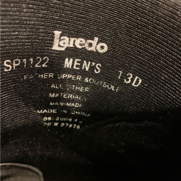 Laredo Fletcher Block Heel Cowboy Boots  Leather Men’s Size 13 SP1122 Western - Picture 13 of 16